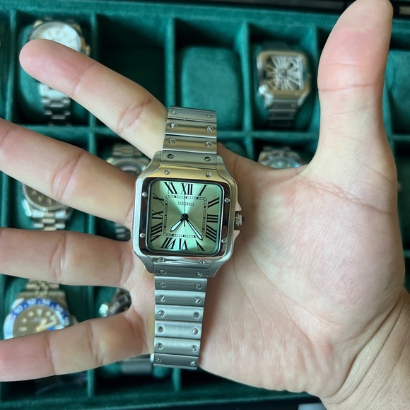 Seiko Mod: Santos Light Green - Picture 5 of 7